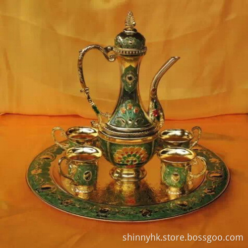 Metal Craft Handmade Tea Set